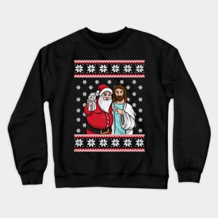 Drinking Party Santa Jesus Lover Margarita Crewneck Sweatshirt